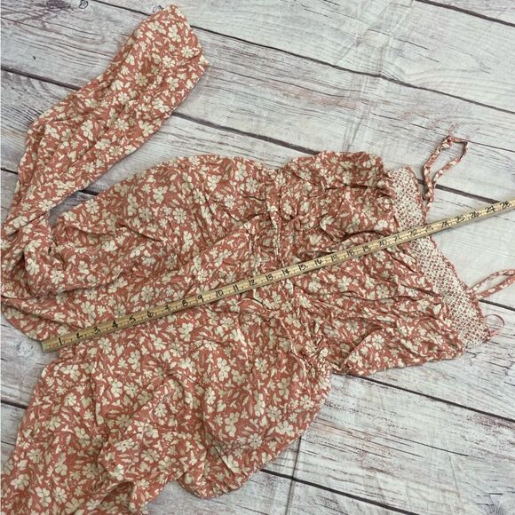 Faherty Renata Jumpsuit Pink White Floral Size Large - Picture 5 of 12